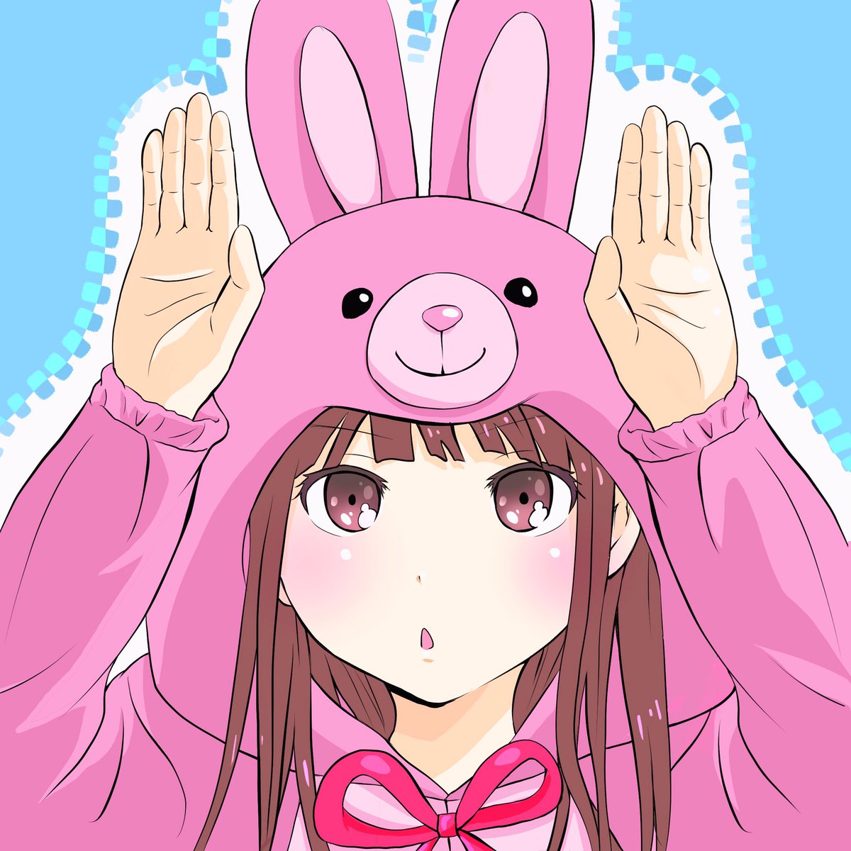 「「うさ耳かぶってるけどいいの?」」|相田カンナのイラスト