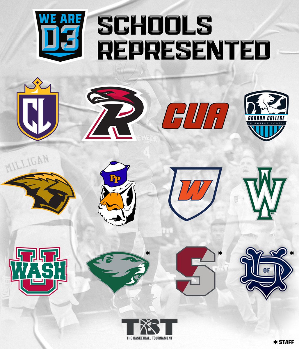 After several years of @thetournament. We have had over 20 @d3hoops represented. This years team comes from @CalLutheran @RiponRedHawks @CatholicU_Cards @gordonathletics @UWOshkoshTitans @UWOMBB @Sagehens @sagehenhoops @WestConnMBB @WestConnATH @IWUBasketball @iwusports