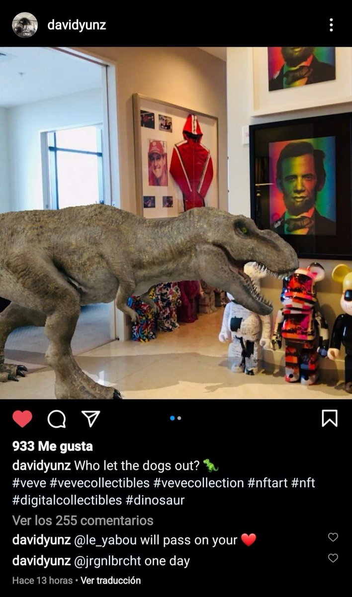 Vevespanol's tweet photo. #Davidyu ceo de #VeVe publicó en su cuenta de Instagram lo que se viene para éste próximo drop de #jurassicpark 
#vevespañol https://t.co/Lm7LzCgzhe