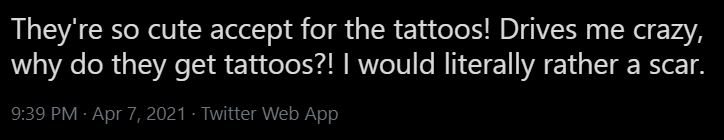 sweetanita's tweet photo. WHY did she get a tattoo?! WON'T SOMEBODY THINK OF THE BONERS? 😭😭😭 https://t.co/L2sjExiLbB