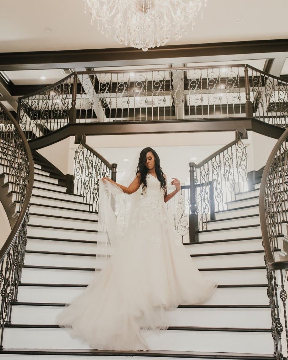 ja_bridal's tweet photo. What style would you cascade down this staircase in? 
#Style_88077 #JAbride #JustinAlexander
-
Dress: @modernaffinitybridal #style_88077
Decor &amp; Rentals: @avaloneventrentals
Photography: @tinymumphotography
Venue: @palmroyalvilla
#elegantbride #modernbride #elegantweddingdress #t https://t.co/jSzkVBelyQ
