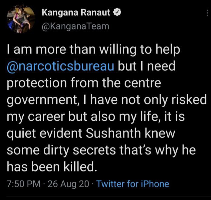 ApurvaU21's tweet photo. Explain your stand @KanganaTeam ?

Why the Hypocrisy ? You yourself have mentioned he was killed then what gets you to peddle suicide narrative?

Don't even think of misguiding Millions of your followers !

SSR Was Killed Kangana https://t.co/TrQFBLX4Ay