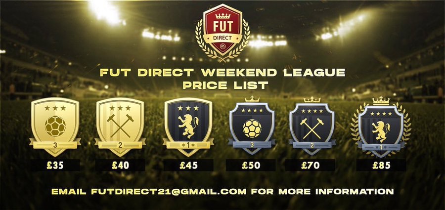 FUTDirect21's tweet photo. @EASPORTSFIFA Hello FIFA players 👋 

We are taking bookings for this weekend League, Gold 3-Elite1. DM us for further details and bookings. https://t.co/4VQLkLSJe5