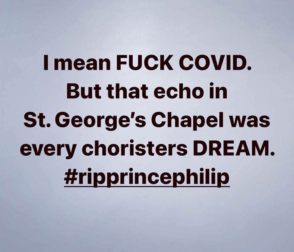 Toooshie's tweet image. #ripprincephilip #choir #choirnerd #choirweenie instagr.am/p/CNxge-GHI2_/