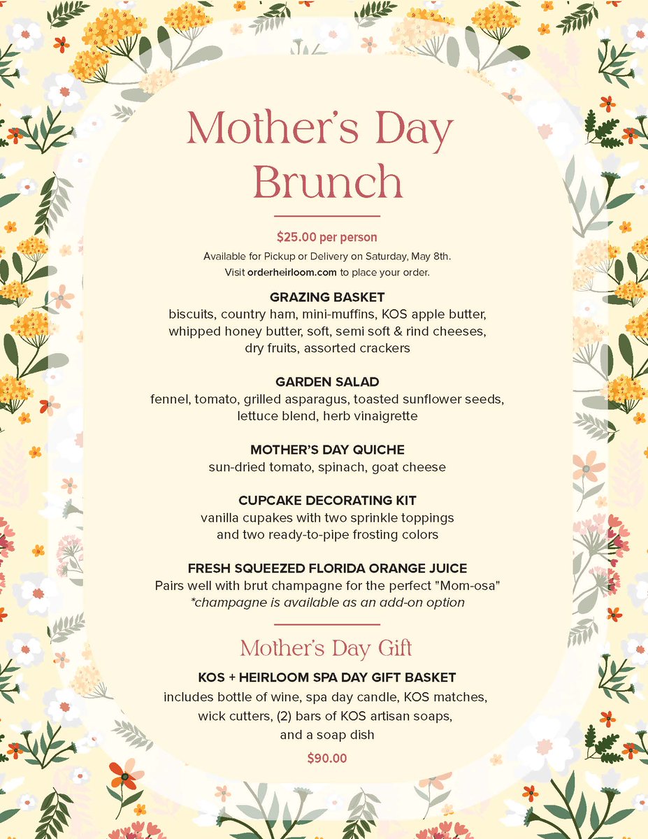 Puff 'n Stuff Catering & Events (@pnscatering) on Twitter photo Mother's Day is only three weeks away! Itโs time to spoil mom with all the love and care she deserves. Our ๐๐จ๐ญ๐ก๐๐ซโ๐ฌ ๐๐๐ฒ ๐๐ซ๐ฎ๐ง๐๐ก is available to pre-order.
Visit orderheirloom.com website to place your order. Available for pickup and delivery on April 8th. Mother's Day is only three weeks away! Itโs time to spoil mom with all the love and care she deserves. Our ๐๐จ๐ญ๐ก๐๐ซโ๐ฌ ๐๐๐ฒ ๐๐ซ๐ฎ๐ง๐๐ก is available to pre-order.
Visit orderheirloom.com website to place your order. Available for pickup and delivery on April 8th.