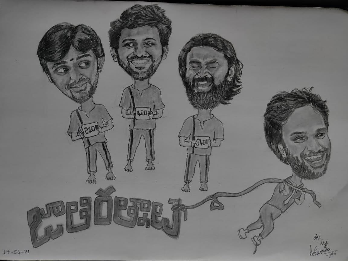 SA_2197's tweet photo. Tribute to jaathiratnalu🙈🙉🙊
💃🤫 Caricature art

Artist:twitter-@SA_2197
Insta-@asp_9721
@NaveenPolishety
@eyrahul @priyadarshi_i @anudeepfilm @fariaabdullah2 #rahulramakrishna #priyadarshan #priyadarshi #jatiratnalu @chitrakah_arts #caricatureart #caricature https://t.co/lm3JG4nDf1