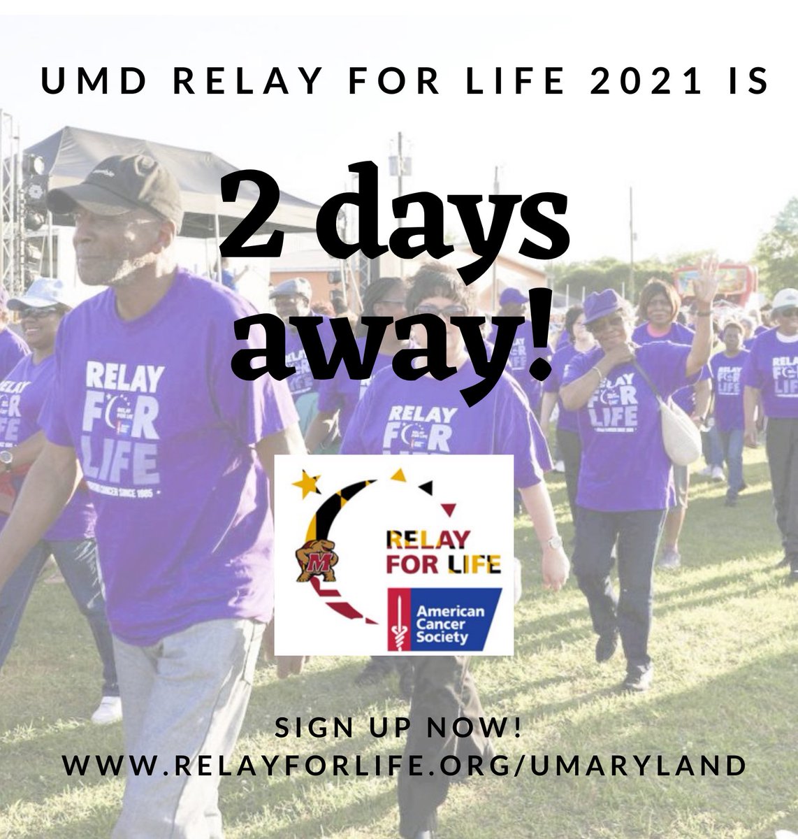 RelayUMD's tweet photo. 2 DAYS! It’s almost that time! Have you checked out our schedule of events yet? Comment below which event you’re most excited for! Be sure to sign up at https://t.co/3L0ZuslXz4 https://t.co/1gEpz4w422