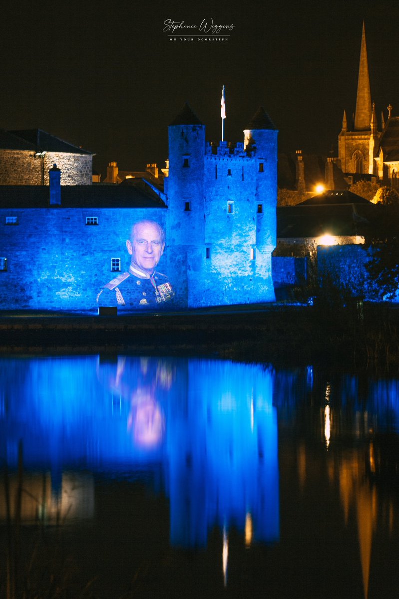 Enniskillen Castle illuminated in blue last night as a mark of respect to the late His Royal Highness The Prince Philip, Duke of Edinburgh. 

<a href="/ECMFCM/">Enniskillen Castle: Fermanagh County Museum</a> <a href="/fermanaghomagh/">Fermanagh & Omagh District Council</a> <a href="/BelfastLive/">Belfast Live</a> <a href="/BBCnireland/">BBC Northern Ireland</a> <a href="/BBCNewsNI/">BBC News NI</a> #PrincePhilip #PrincePhilipfuneral <a href="/RoyalFamily/">The Royal Family</a>