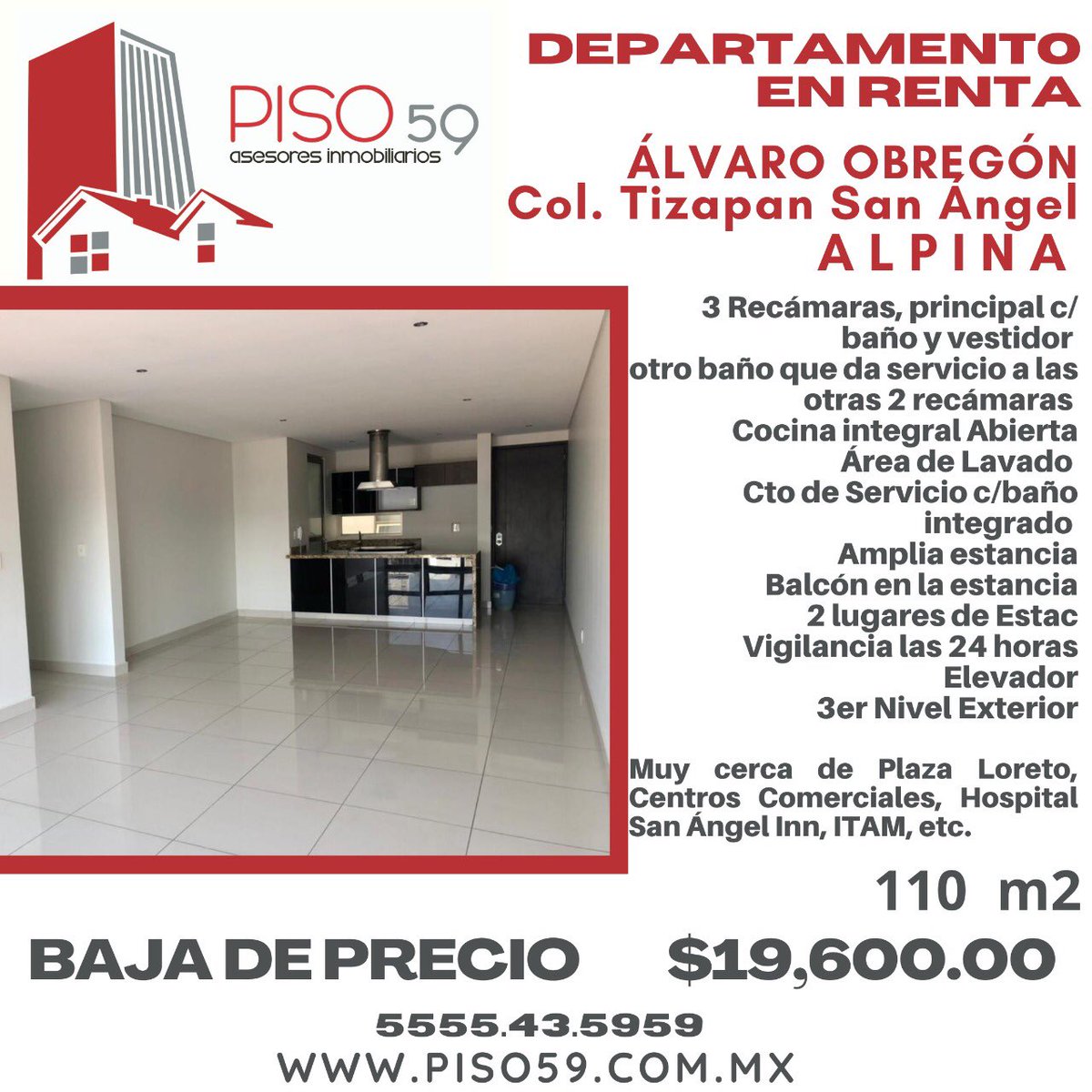 somosPiso59's tweet photo. #deptorenta #nuevo #alvaroobregón #tizapan #tizapansanangel #3recamaras #2auto #2baños #balcon #piso59 #somospiso59 #mantenimientoincluido #mantoincluido #3erpiso #elevador #vigilancialas24hrs #vigilancia #cuartodeservicio #ctoservicio https://t.co/9jqGoVpqg2