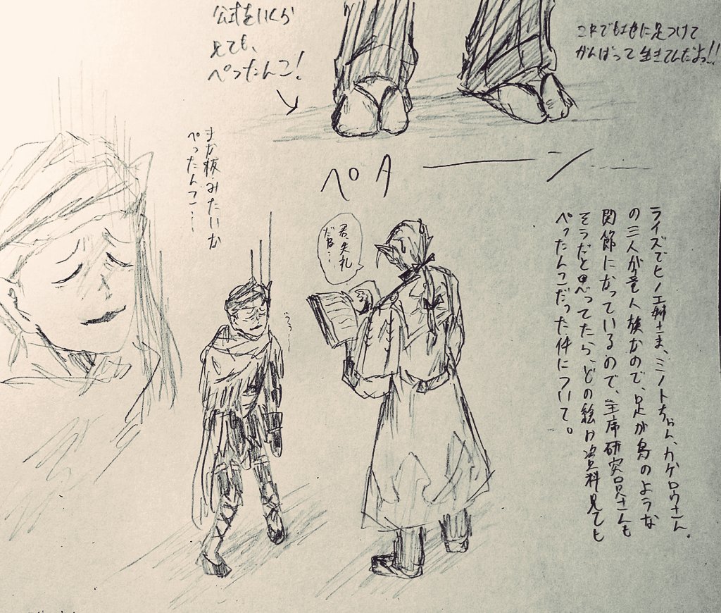竜人族の足は鳥類みたいな関節とのことで、竜人族である主席研究員さんもそうだと思ったらそうじゃなかった。 