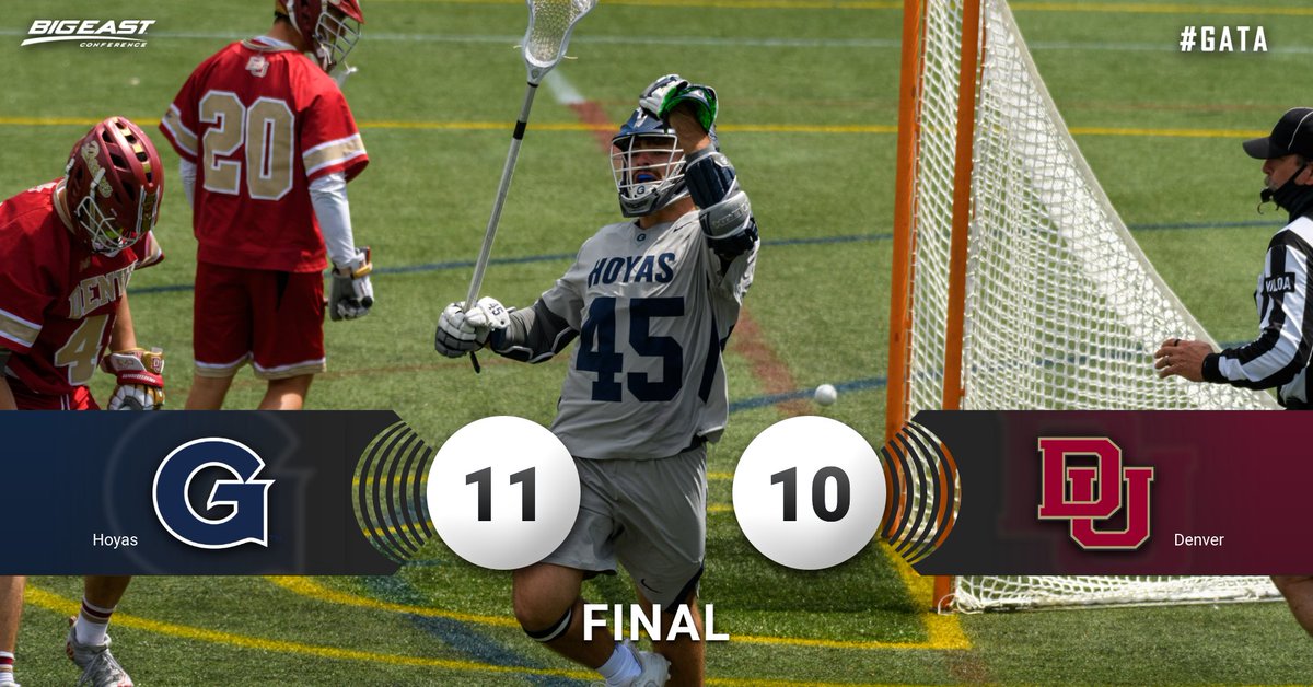 HoyasMLacrosse's tweet photo. Declan McDermott scores the game-winner in overtime as the #Hoyas defeat No. 6 Denver in a @BIGEAST thriller!
#HOYASAXA | #GATA https://t.co/mfmPXBpt0F
