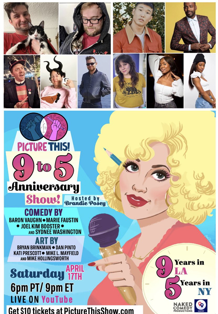 Picture This! 🎨 🎭 (@picturethisshow) on Twitter photo TONIGHT 4/17 <a href="/ihatejoelkim/">Joel Kim Booster</a> @barvonblaq <a href="/MsReeezy/">Reeezy</a> <a href="/Justsydnyc/">Sydnee Washington</a> will be ANIMATED LIVE by @STUFFFEDanimals <a href="/MikeLMayfield/">━►Mike L. Mayfield</a> <a href="/bryanbrinkman/">Bryan Brinkman</a> <a href="/KatiPrescott/">Kati Prescott</a> <a href="/danpinto/">Dan</a> to celebrate our 9 YEAR ANNIVERSARY on YouTube! $10 RSVP for the private link at PictureThisShow.com TONIGHT 4/17 <a href="/ihatejoelkim/">Joel Kim Booster</a> @barvonblaq <a href="/MsReeezy/">Reeezy</a> <a href="/Justsydnyc/">Sydnee Washington</a> will be ANIMATED LIVE by @STUFFFEDanimals <a href="/MikeLMayfield/">━►Mike L. Mayfield</a> <a href="/bryanbrinkman/">Bryan Brinkman</a> <a href="/KatiPrescott/">Kati Prescott</a> <a href="/danpinto/">Dan</a> to celebrate our 9 YEAR ANNIVERSARY on YouTube! $10 RSVP for the private link at PictureThisShow.com