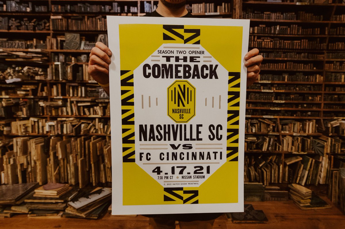 It doesn't get more Nashville than this. 

Limited prints of our <a href="/HatchShowPrint/">Hatch Show Print</a> Match Day Poster are available at Nissan Stadium tonight (🎟️: bit.ly/3e0Ly6W). 

Want to win one? Follow us, retweet this tweet and tag a friend below and you could win.