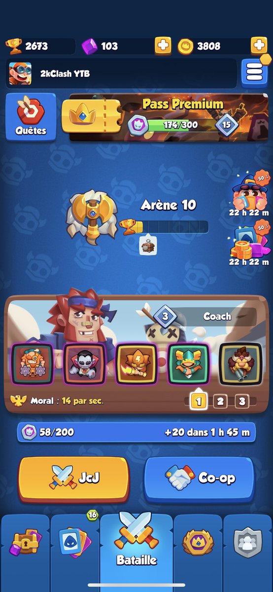 2kClash's tweet photo. Je vous ai pas oublié les gars, la prochaine vidéo arrive bientôt ! 🙏🙏
(J’ai eu trop de taff lol)

Et pour ceux qui se demandent, voici mon jeu mobile favoris du moment 🤓
C’est quoi le votre ?

#RushRoyale https://t.co/DLkAiFHyNo