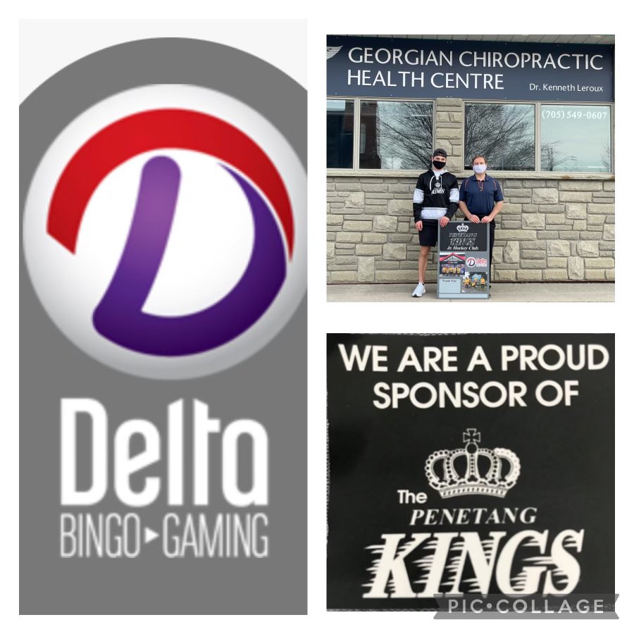 Penetangkings1's tweet photo. The Penetang Kings want to thank our lifelong sponsor Ken Leroux,  standing with our 16 year old signed player from last season, his son Logan. Georgian Chiropractic Health Centre has relocated to 10 Robert Street East in Penetang close to Delta Bingo. Thanks to both sponsors https://t.co/EY4GZachXM