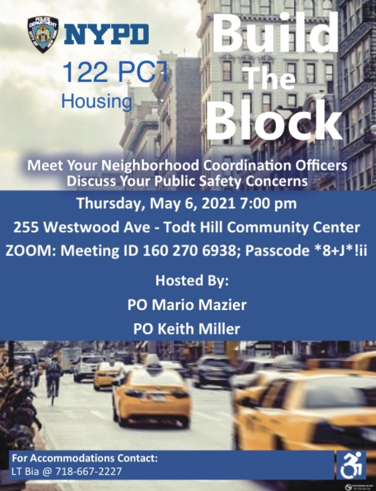 NYPD 122nd Precinct on Twitter "Thursday May 6, 2021 come to our Todt