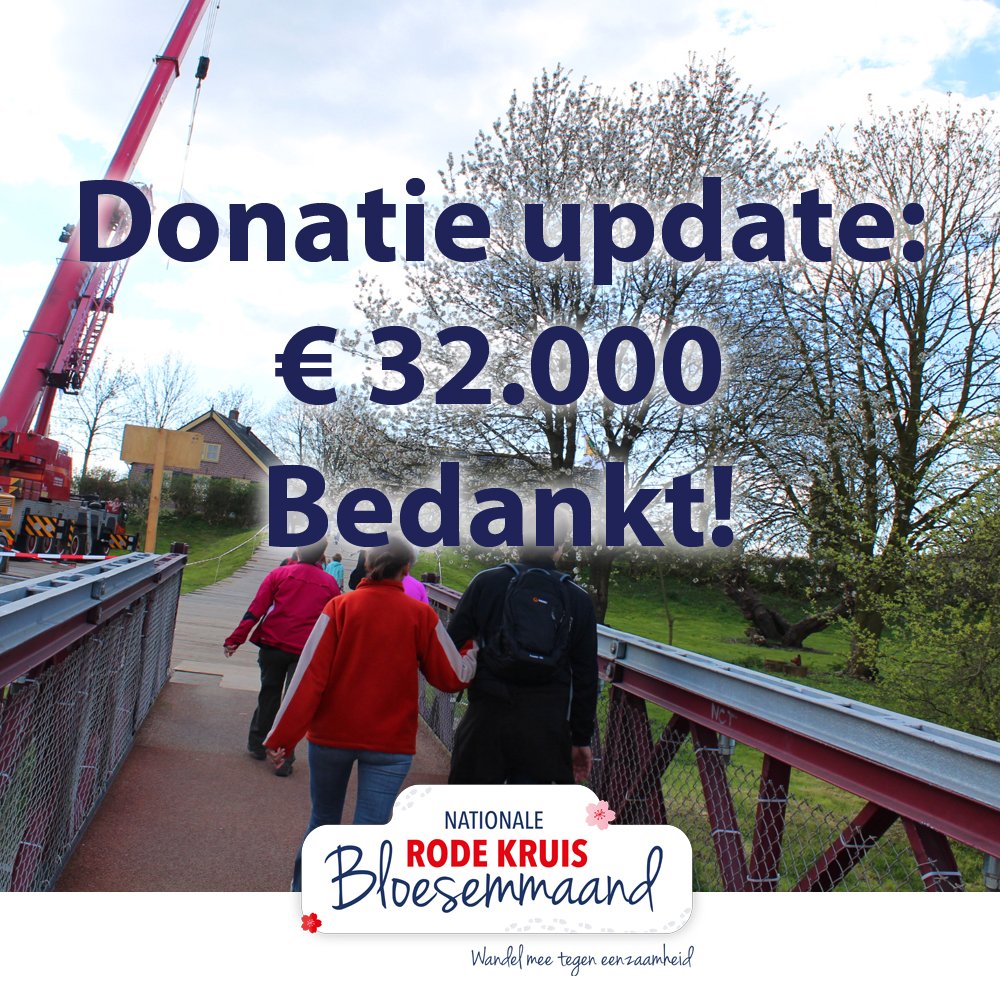 Inmiddels hebben we tijdens de Rode Kruis Bloesemmaand al € 32.000 opgehaald voor het Rode Kruis Nederland! 🌸 Super bedankt alle deelnemers! We zijn er nog niet! De helemaal kan er nog gedoneerd worden.