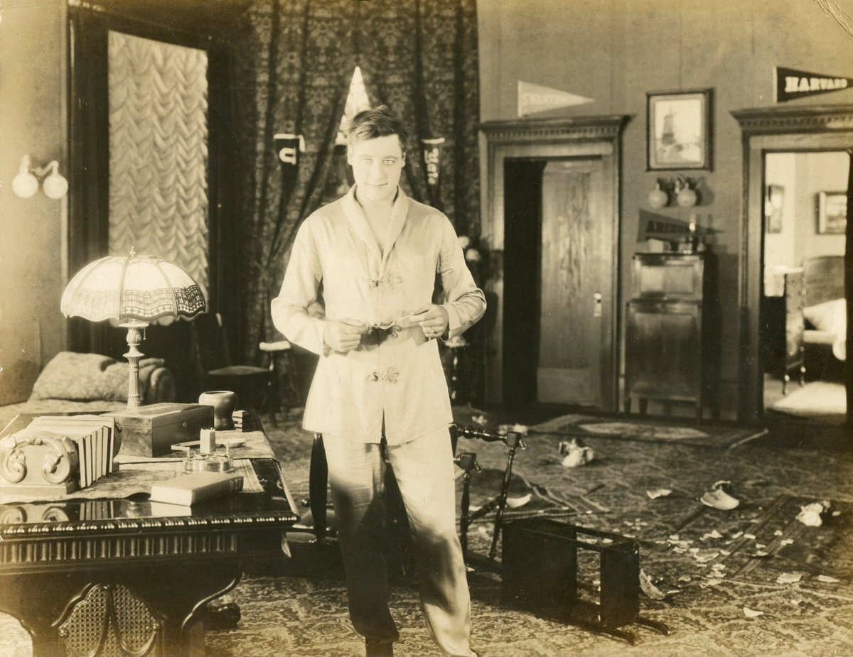 #HaroldLockwood, photographic portrait and in his 1917 motion picture The Haunter Pajamas #Hollywood #hunk #silentfilm #silentmovies