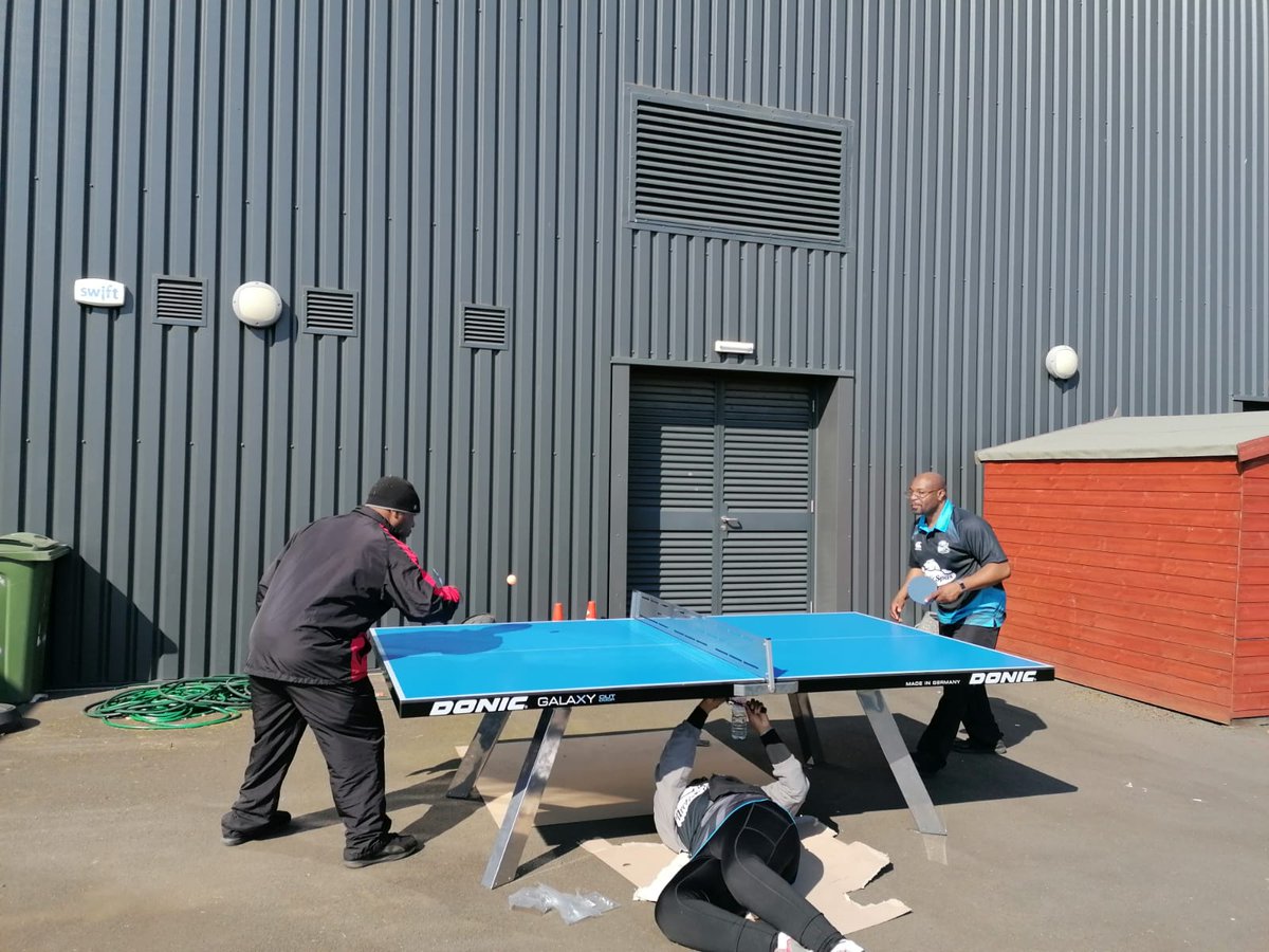 ContinentalTT's tweet photo. After a hard days work the Bertie's enjoying some recreational play while Mrs B finishes the final expert touches! 🤭

 #tabletennistraining #ittfworld #tabletenniscoach #pingpongtable #tabletennisteam
 #fitness #workout https://t.co/llR0YXeJwb