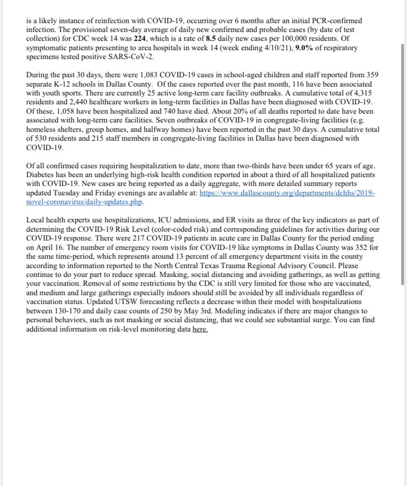 Clay Jenkins on Twitter "NEW Dallas County Reports 292 New Positive
