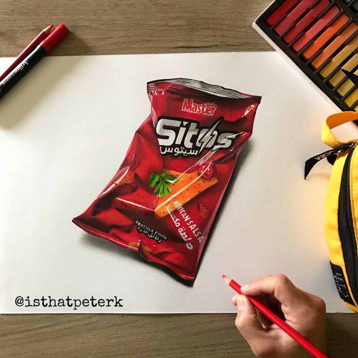 isthatpeterk's tweet photo. Sitos chips 3D drawing #isthatpeterk https://t.co/JLRuNfndxd