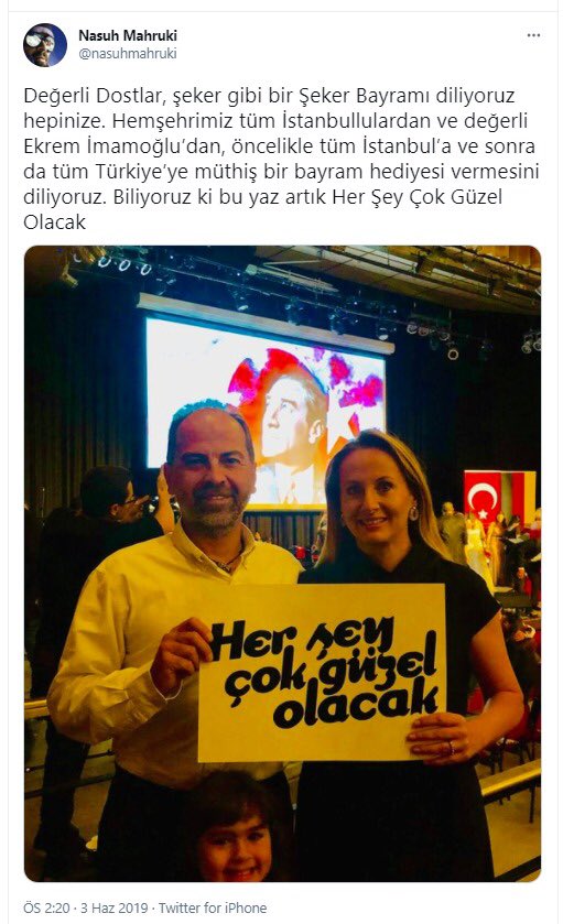 MertArmagan53's tweet photo. "Değerli Ekrem İmamoğlu’dan, tüm Türkiye’ye müthiş bir bayram hediyesi vermesini diliyoruz. Biliyoruz ki bu yaz artık Her Şey Çok Güzel Olacak" diyen 

Siyah küçük kareAKUT Vakfı Başkanı Nasuh Mahruki, İBB şirketinden 390 bin TL.'lik ihale aldı. https://t.co/ShfhIy0FHG