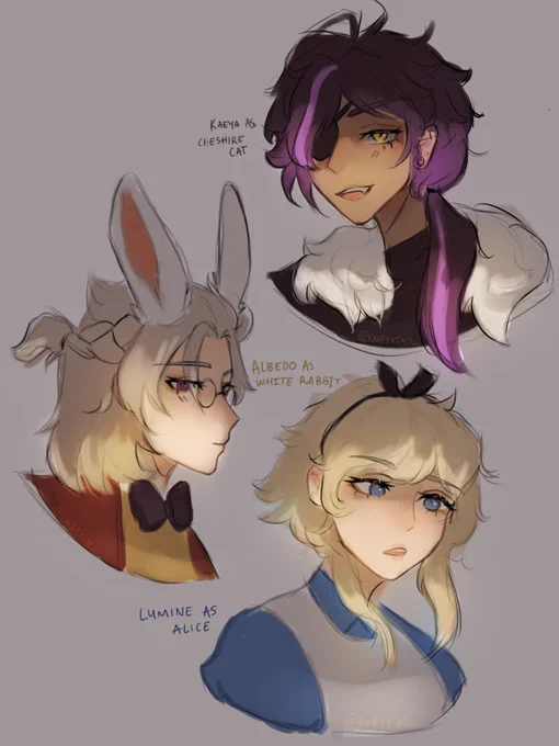 genshin characters in alice in wonderland 