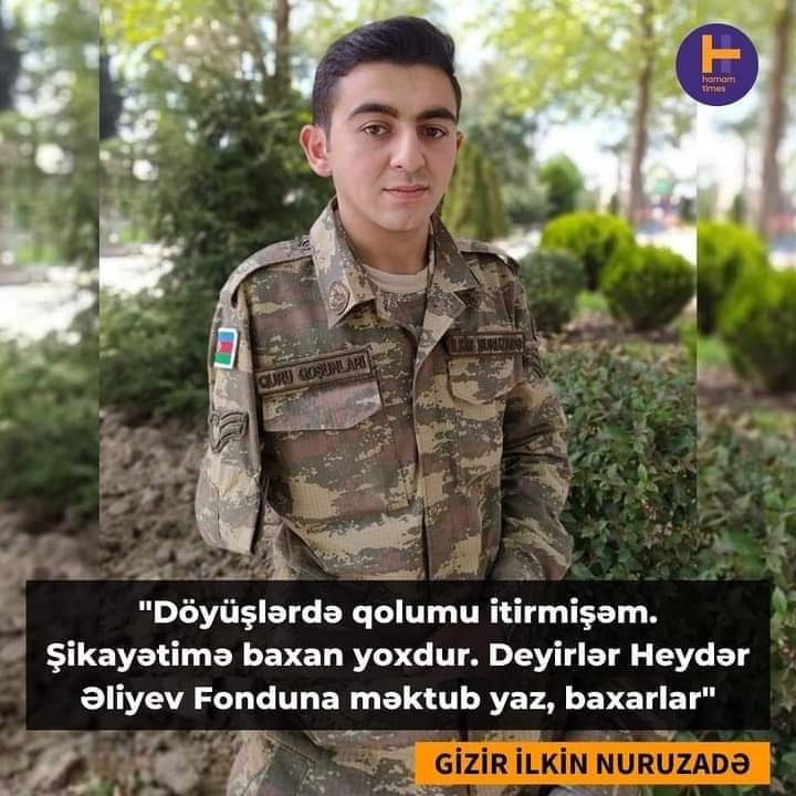 mr_tural_'s tweet photo. 44 günlük Qarabağ Müharibəsində iştirak edən gizir İlkin Nuruzadə Əmək və Əhalinin Sosial Müdafiəsi Nazirliyindən şikayətçidir.
Müharibədə qolunu itirən İlkin deyir ki, ona protez qol verilmir:

"Nazirliyin Əhmədli filialındakı protez mərkəzində köhnə protez təklif edildi. https://t.co/LnMKBGtPqB