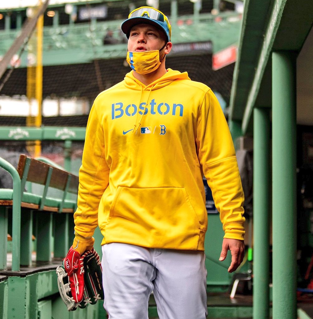 red sox in yellow uniform