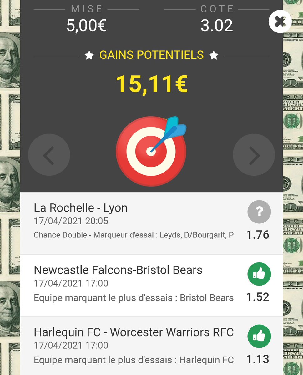 TeamRTPrugby's tweet photo. ⚡ 1 sur 2 = nothing 🙅

🗣️ Pas évident l'over pénalité malheureusement le #Lou fait n'importe quoi en première quand faut taper bref ....

On prend 10 e de freebet avec le combo à 3 mais c'est pas assez ...

Espérons demain le 2 sur 2 en #nrl et #GallagherPrem 

#TeamRTP https://t.co/JIMAmT6Mel