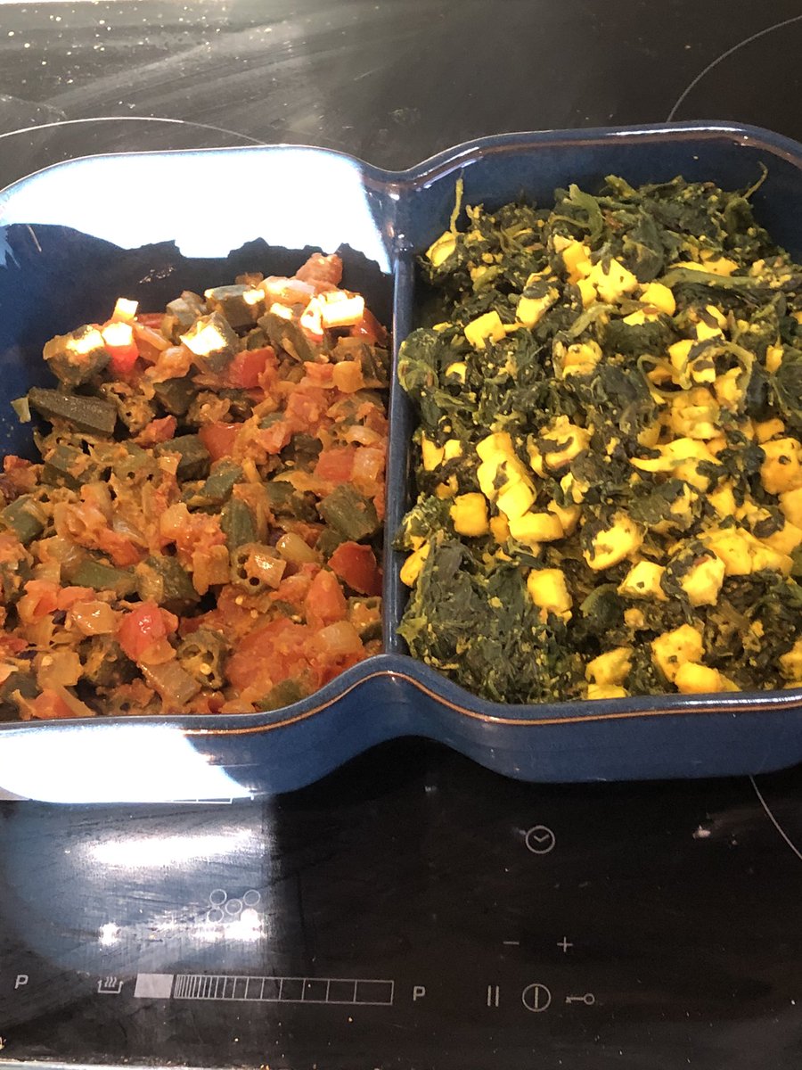 Cooked Tikka Paneer, Chicken Chaat, Chicken Dhansak, Chicken Pathia, Sag Paneer and Bhindi Bhaji for a banquet tonight!