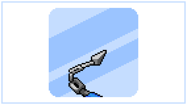 llundq's tweet image. #hookshot for todays @Pixel_Dailies. Had some fun with the shape and shading of the chain!

#pixelart #pixel_dailies