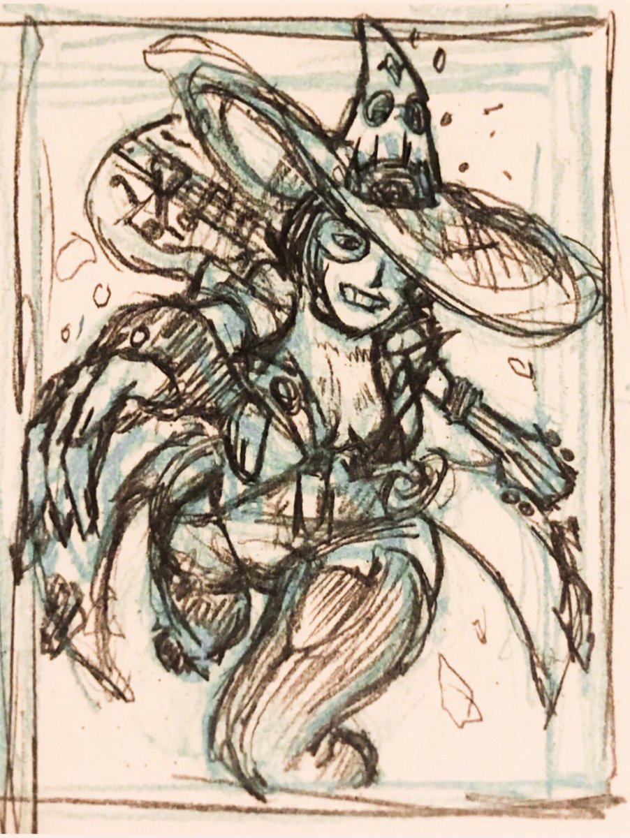 Working on a commission for one of my friends on here, but here's a thumbnail I forgot I drew for Guilty Gear's I-No! Can't wait to get into it when things stop being so busy