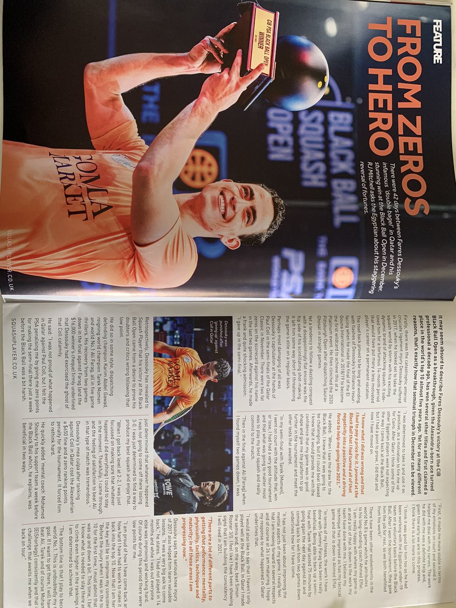 Just received my squash player magazine copy 💫