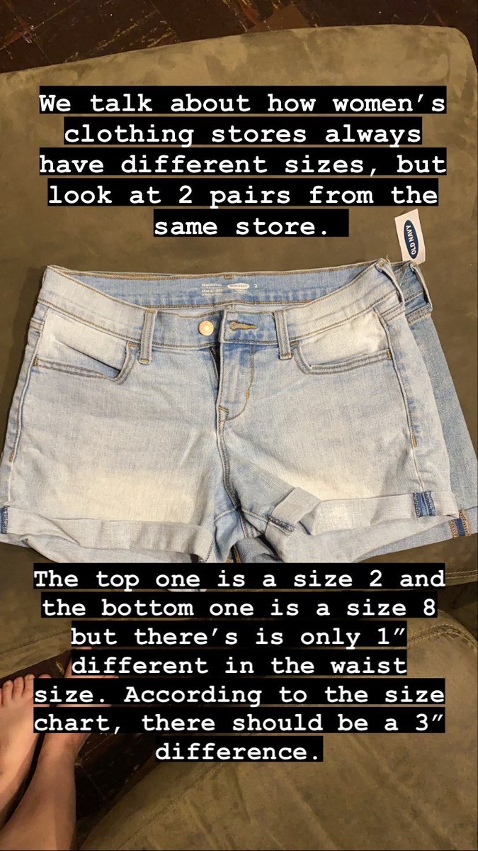 HannahCDear's tweet photo. Don’t know what’s up with @OldNavy but I didn’t go up 3 pant sizes https://t.co/hjA7GT7Eoo