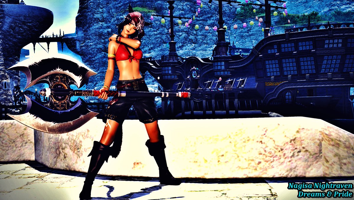 AkumaDigi's tweet photo. Mein Tank Glamour, welches ich zur Zeit gerne anwende. Perfekt passt es zum Krieger meiner Meinung nach. :3 #GPOSERS  #ffxivsnaps #FFXIVScreenshots #CP2077 #aPirateLifeForMe https://t.co/eVL8o3KR3b