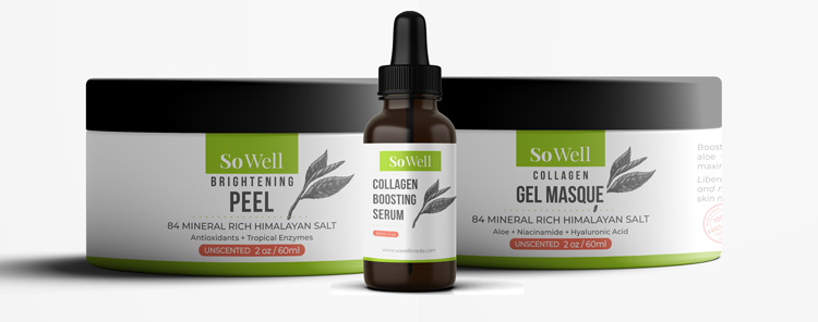 sowellmade's tweet photo. Advanced Skincare 3 Step Set only $99 - Save $60! Indulge your skin with So Well hydrating Collagen Boosting Serum, Collagen Gel Masque and Brightening Peel with 84 mineral rich Himalayan salt.  Shop Now: https://t.co/0ulA4l2YzH https://t.co/deRogCV1IT