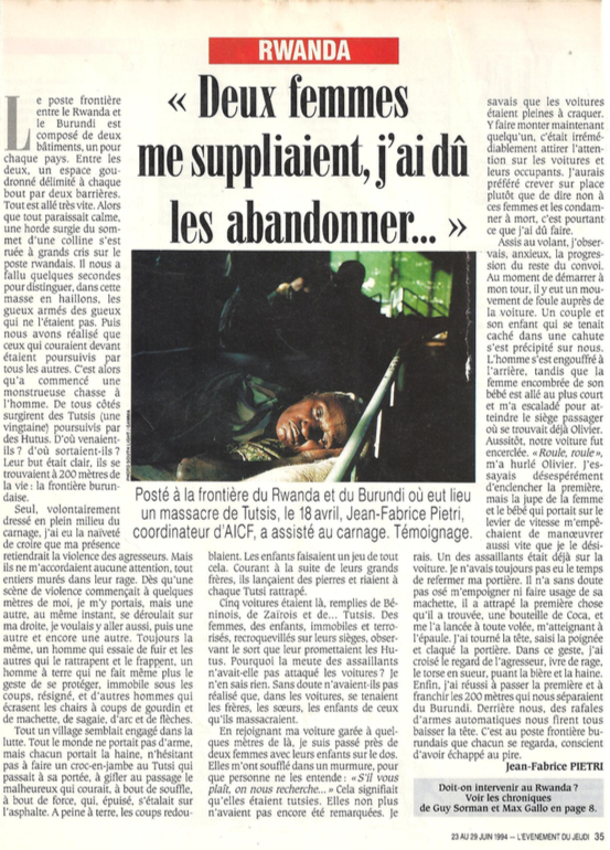 globhumanitaire's tweet image. Avril 1994. A la frontière du #Rwanda
Je ne sais pas ce que les protagonistes de cette histoire sont devenus...