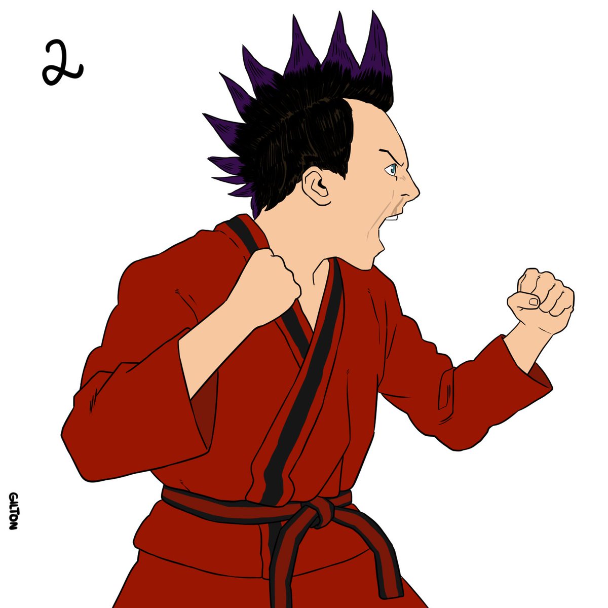 🔥🗣️| Nosso amigo, @Passarumaru, fez alguns desenhos dos possíveis visuais  do Hawk na quarta temporada de Cobra Kai. Desde o moicano roxo, até o  moicano desfeito! Ficaram incríveis os desenhos!!, image size:1200x1200