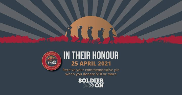 SoldierOnAust's tweet photo. #InTheirHonourAppeal | https://t.co/Cmrf2LcEeh

2021 ANZAC Day Commemorative Pins are now available through the link above.

Together, we can support our contemporary veterans that have proudly built upon the ANZAC legacy.

Lest We Forget.

#InTheirHonour #ANZACDay2021 #ANZAC https://t.co/kfoKuCPl1B