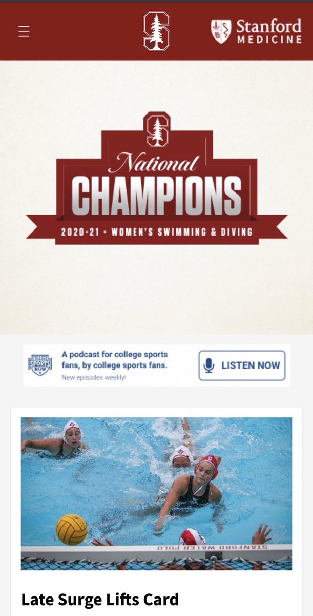 You can’t make this up. <a href="/GoStanford/">Stanford Cardinal 🌲🤓</a> pays so little attention to its 11 ‘cut’ sports, it initially posted the wrong team winning the national championship today. 🤦

We see you and congratulate you, @StanfordSynchro! 👏

<a href="/36SportsStrong/">36 Sports Strong</a> | #KeepStanfordWrestling