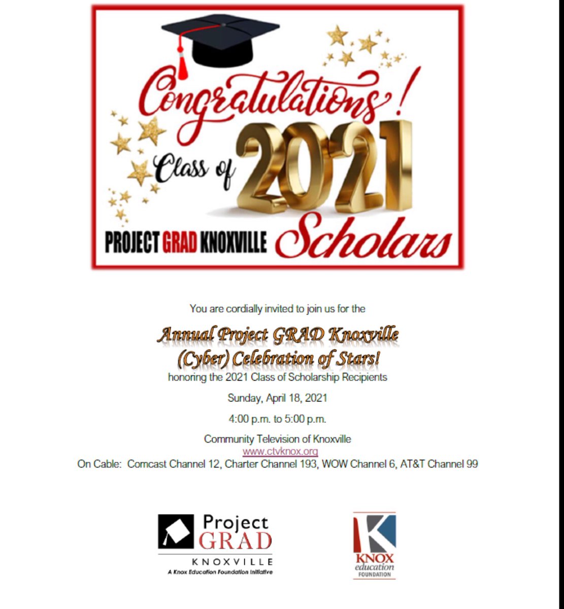 Join us tomorrow on CTV in celebrating the class of 2021 GRAD Scholars!!! We are so proud of what they have accomplished especially during this hard season. Tune in at 4 p.m. and grab some popcorn because it’s going to be poppin’!! 🍿🎈🥳