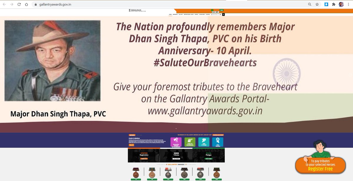 SpokespersonMoD's tweet photo. ‘Innovative Tributes to Bravehearts’ competition organised by Gallantry Awards portal. Participants invited from all over India to recommend unique and innovative tributes to honour Gallantry Awards Winners
https://t.co/VygL1Y11Uf https://t.co/xL28UYmkDk