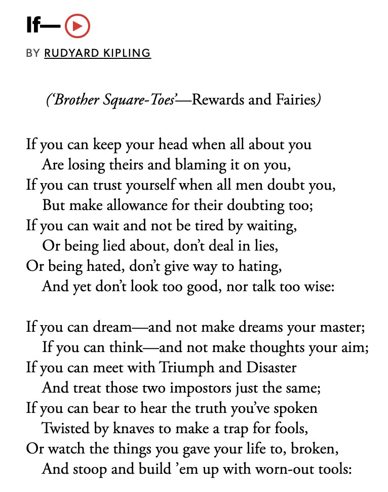 Day 18 - *BONUS*  #APoemADayIf by Rudyard Kipling--Today's bonus poem is a classic that's also served as a North Star to many! 