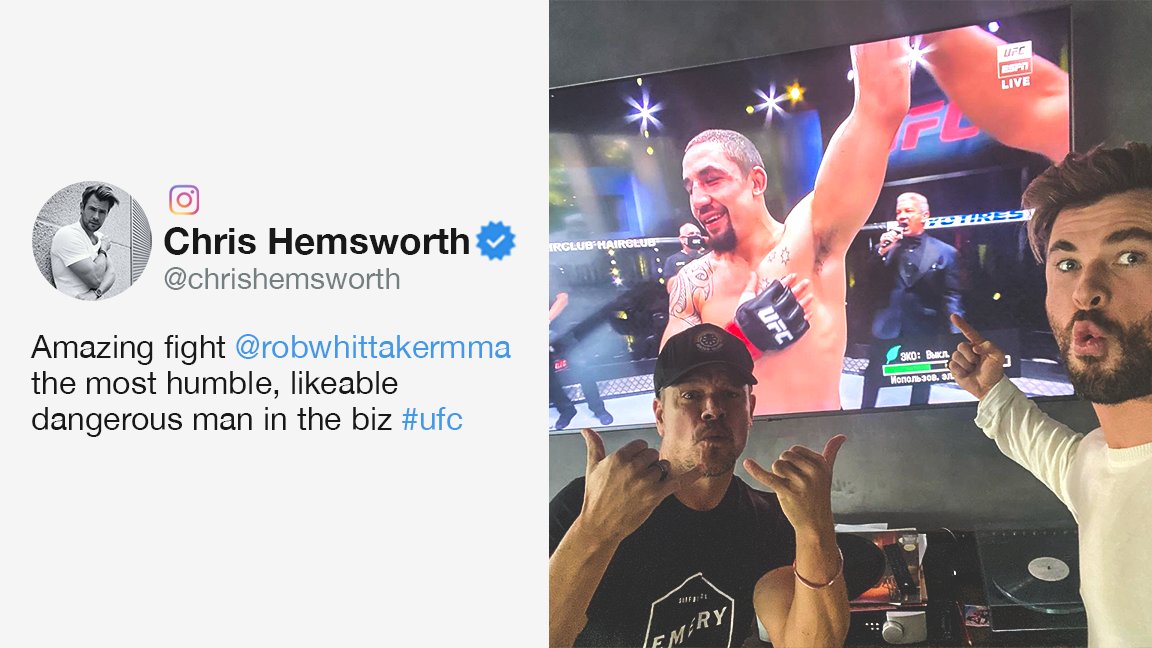 RT @espnmma: Thor is a Bobby Knuckles fan. Jason Bourne, inconclusive.

(via @chrishemsworth) https://t.co/flNqILySXe