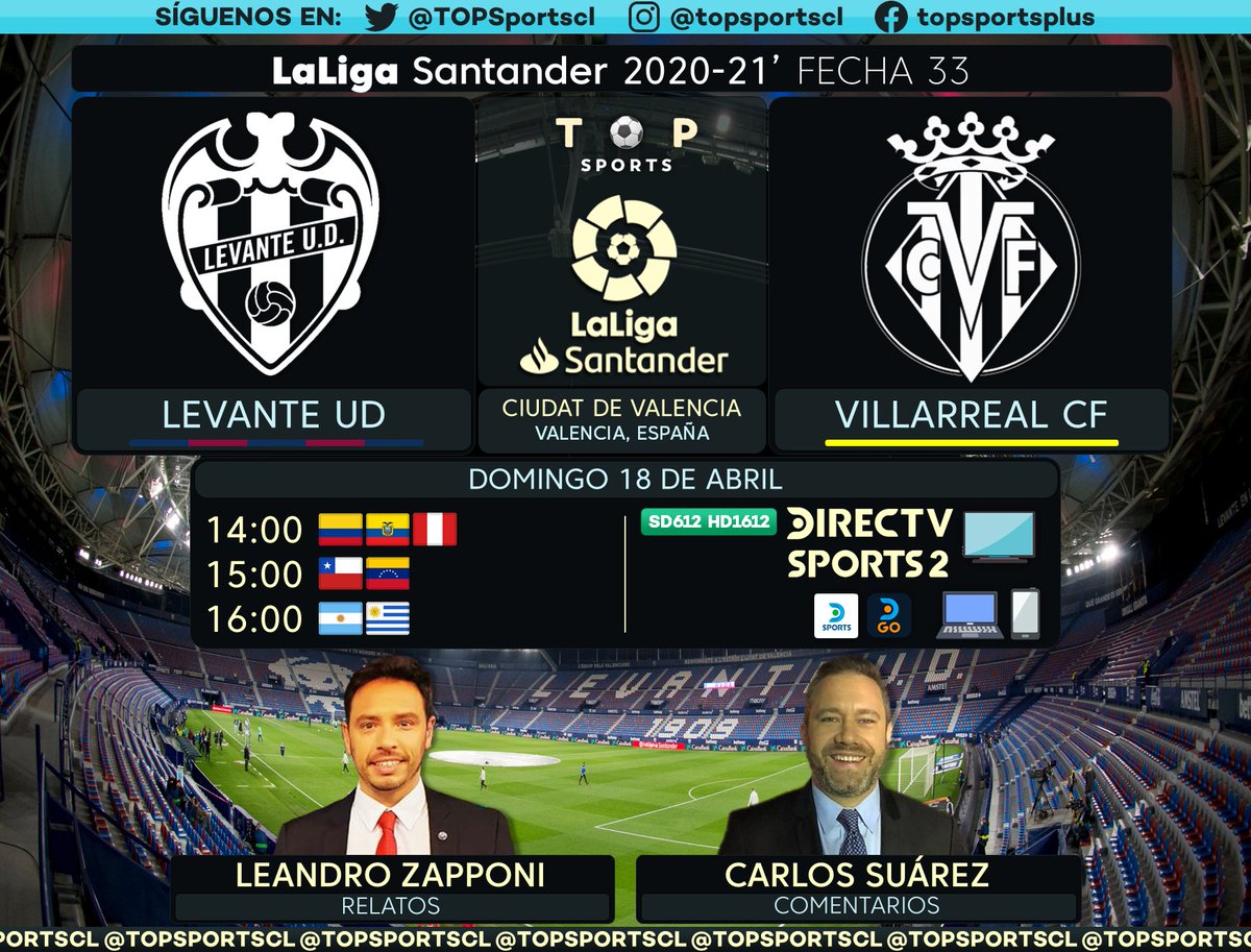 Top Sports S Tweet Laligasantander Fecha 33 Levante Levanteud Villarreal Villarrealcf Relatos Leandrozapponi Comentarios Carlitossuarez Laligaendirectv Levantevillarreal Hayquevivirla Directv Sports 2