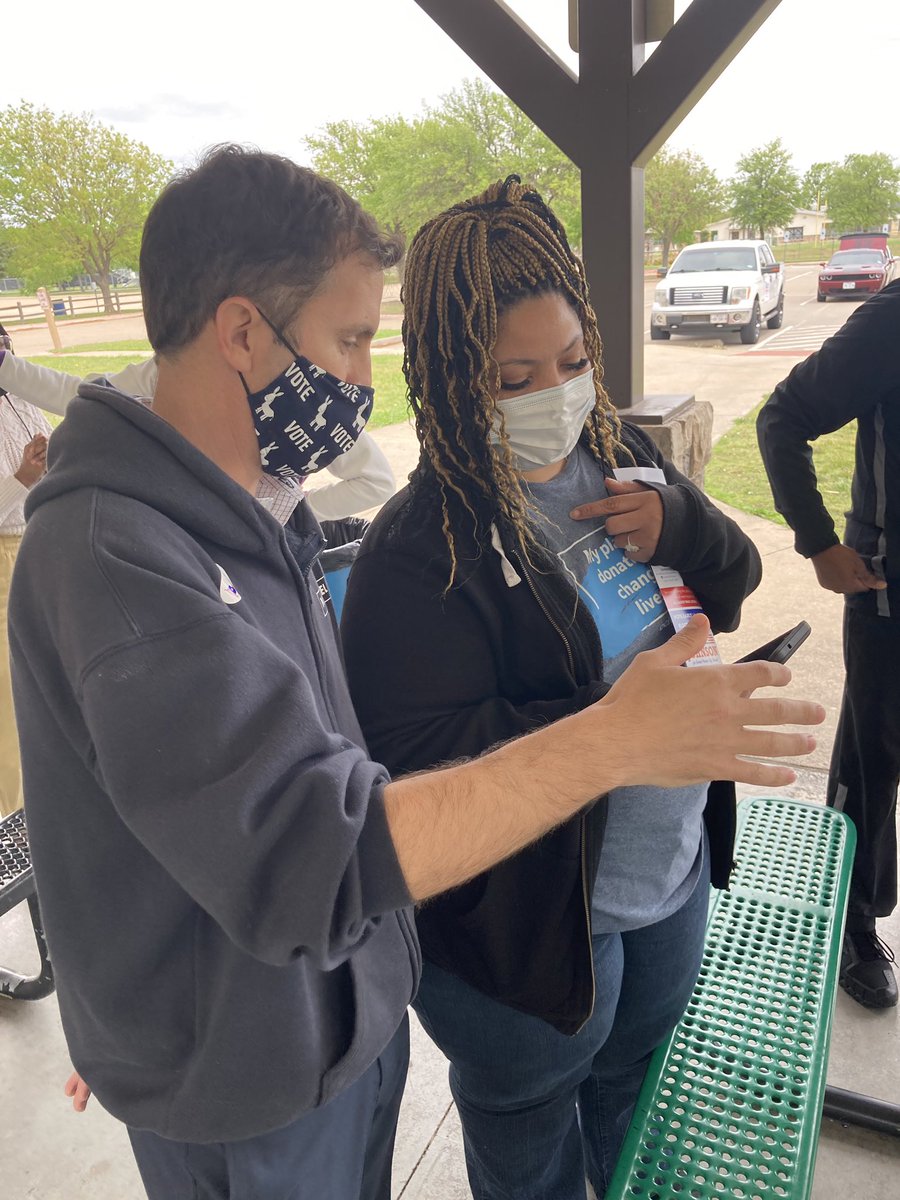GoRegister2Vote's tweet image. Today the R2V team co-hosted a Get Out the Vote rally with the Grand Prairie NAACP.
 
Important issues on the May 1 ballot in Grand Prairie include a $75m bond measure &amp;amp; making sure it benefits the local community.

After meeting up we hit the streets — some for the first time!