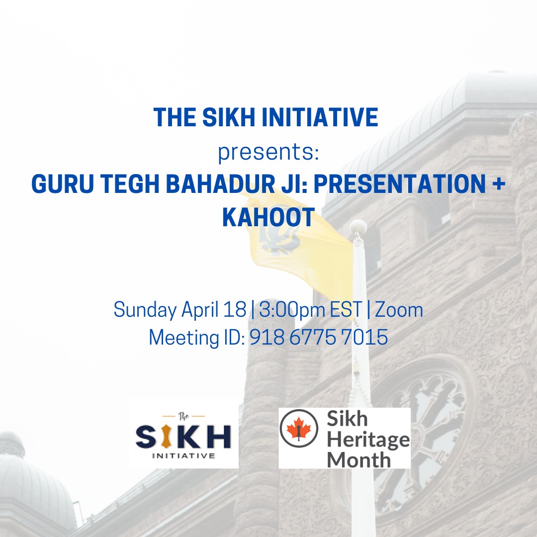 Join @sikhinitiative tomorrow at 3pm on Zoom for an insightful conversation on Guru Tegh Bahadur Ji!