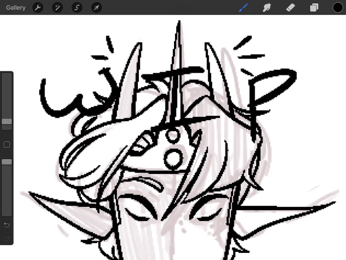 #WIP I'm caving and giving my ra boo design horns and a tail,,,, 
