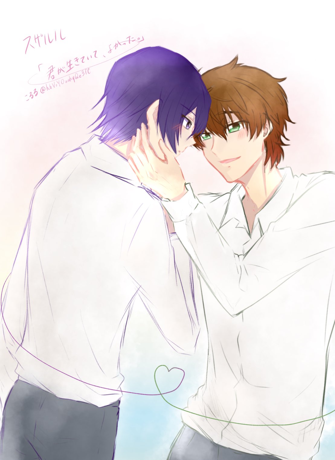 はるせ 創作イラスト 二次創作 Nl Bl 中の人関連アニメを描くことが多いです 何でも描きます 絵描きさんもそうでない方も繋がっていただけると嬉しいです スザルル カラ一 五悠 絵描きさんと繫がりたい コードギアス好きな人と繋がりたい